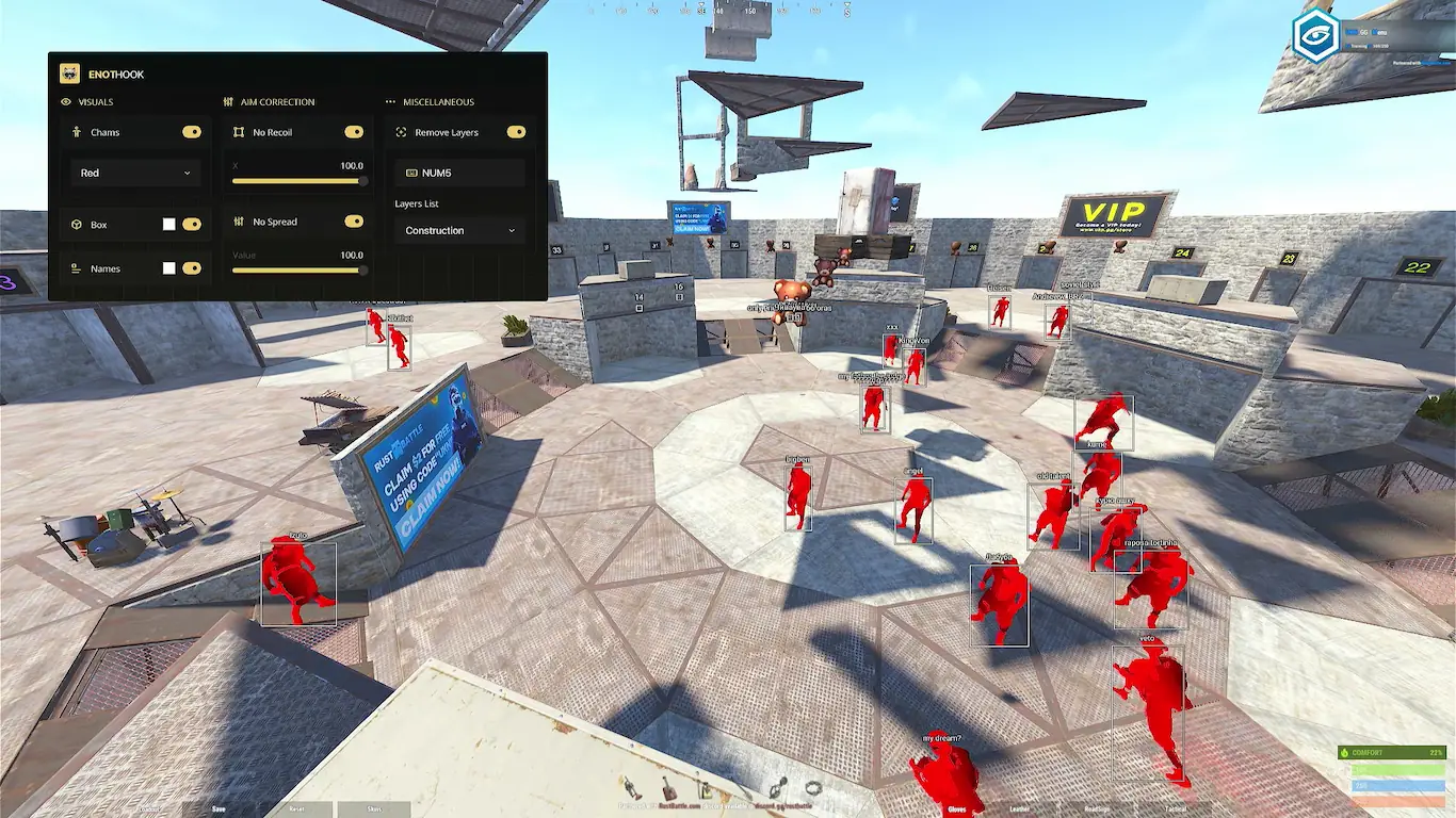 Screenshot 3 do cheat Rust Enot Hook